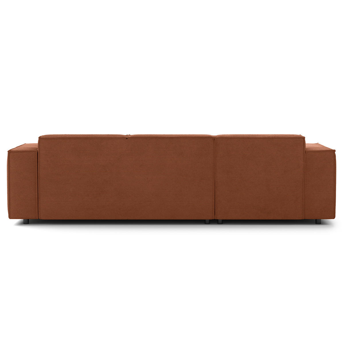 ECKSOFA mit Longchair - Schwarz/Braun, Kunststoff/Textil (260/177cm) - home24