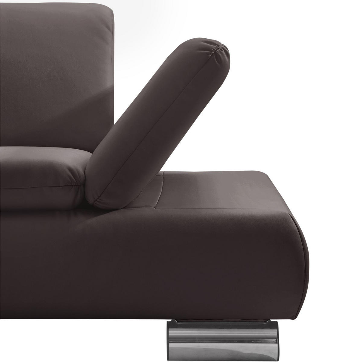 ECKSOFA mit Ottomane links Kaye Bezug Kunstleder Metallfuß verchromt / braun - Braun, Kunststoff (190/270cm) - 58aufmkessel
