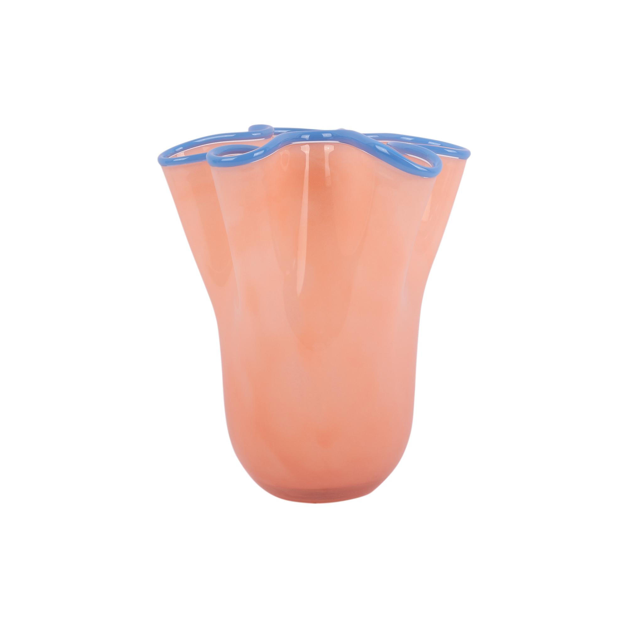 VASE Ruffles Medium Orange 19.5/19.5/22 cm - Orange, Glas (22cm) - Present Time