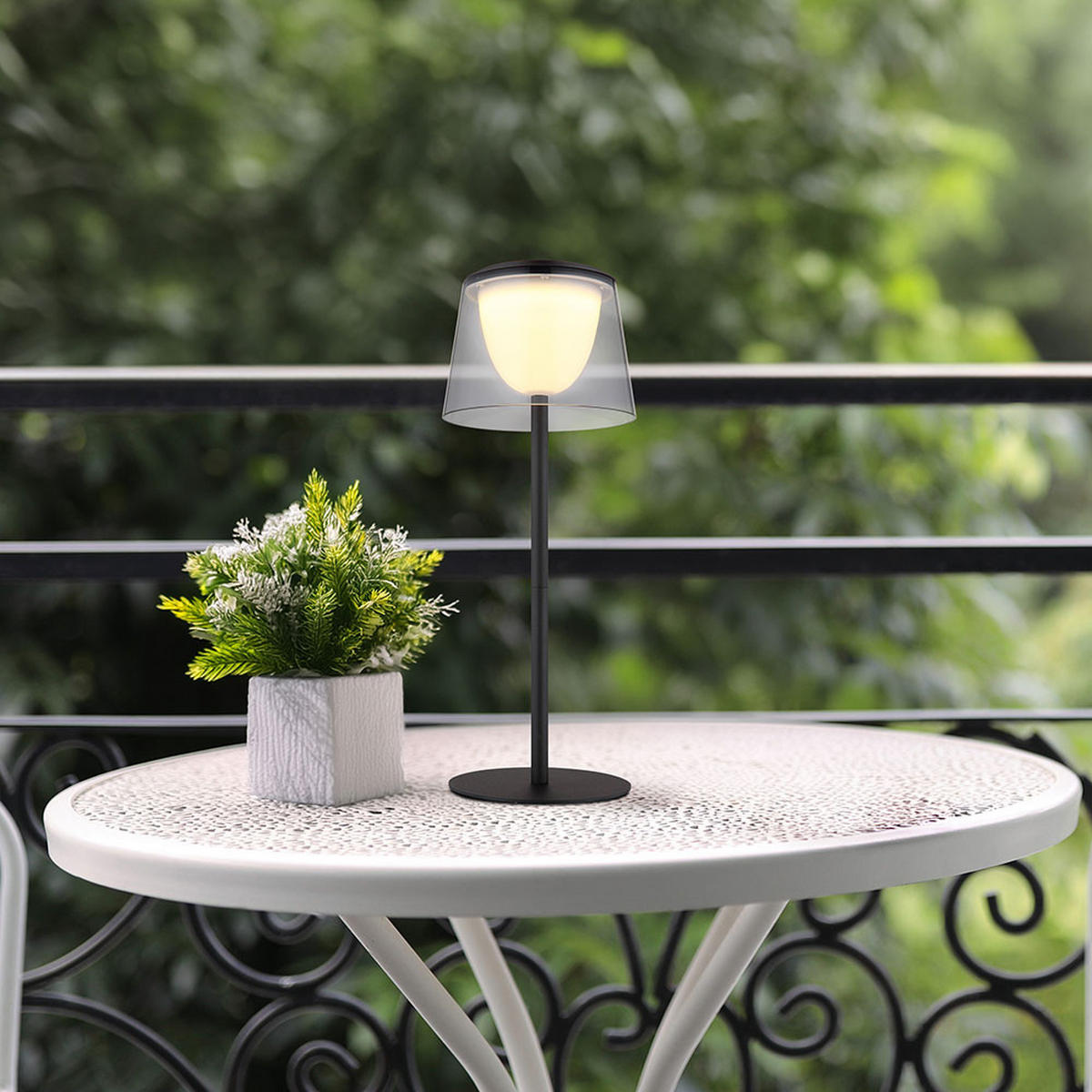LED TISCHLEUCHTE Metall Schwarz - Schwarz, Metall (13/13/34cm) - Globo Lighting