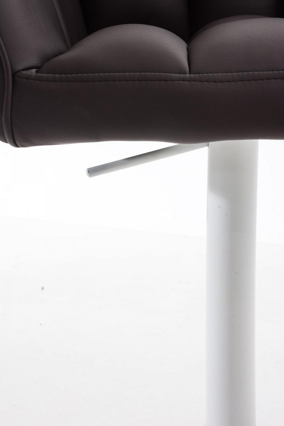 BARHOCKER Lederlook Braun - Weiß/Braun, Textil/Metall (64/88/45cm) - CLP