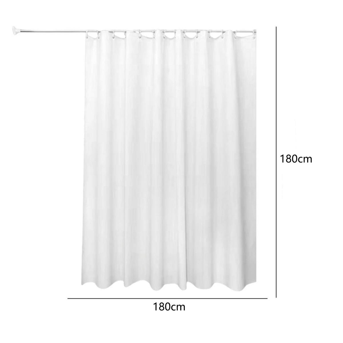 DUSCHVORHANG Weiß PEVA schlicht modern schimmelresistent wasserdicht mit Haken - Weiß, Kunststoff (180/180cm) - MCBOSON