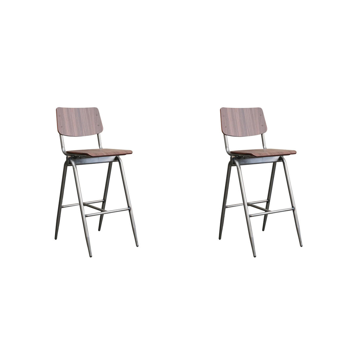 BARHOCKER Massiv Braun 58/49/109 cm 2er-Set - Dunkelbraun, Holz (49/109/58cm) - LABEL51