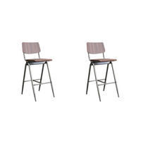 BARHOCKER Massiv Braun 58/49/109 cm 2er-Set - Dunkelbraun, Holz (49/109/58cm) - LABEL51