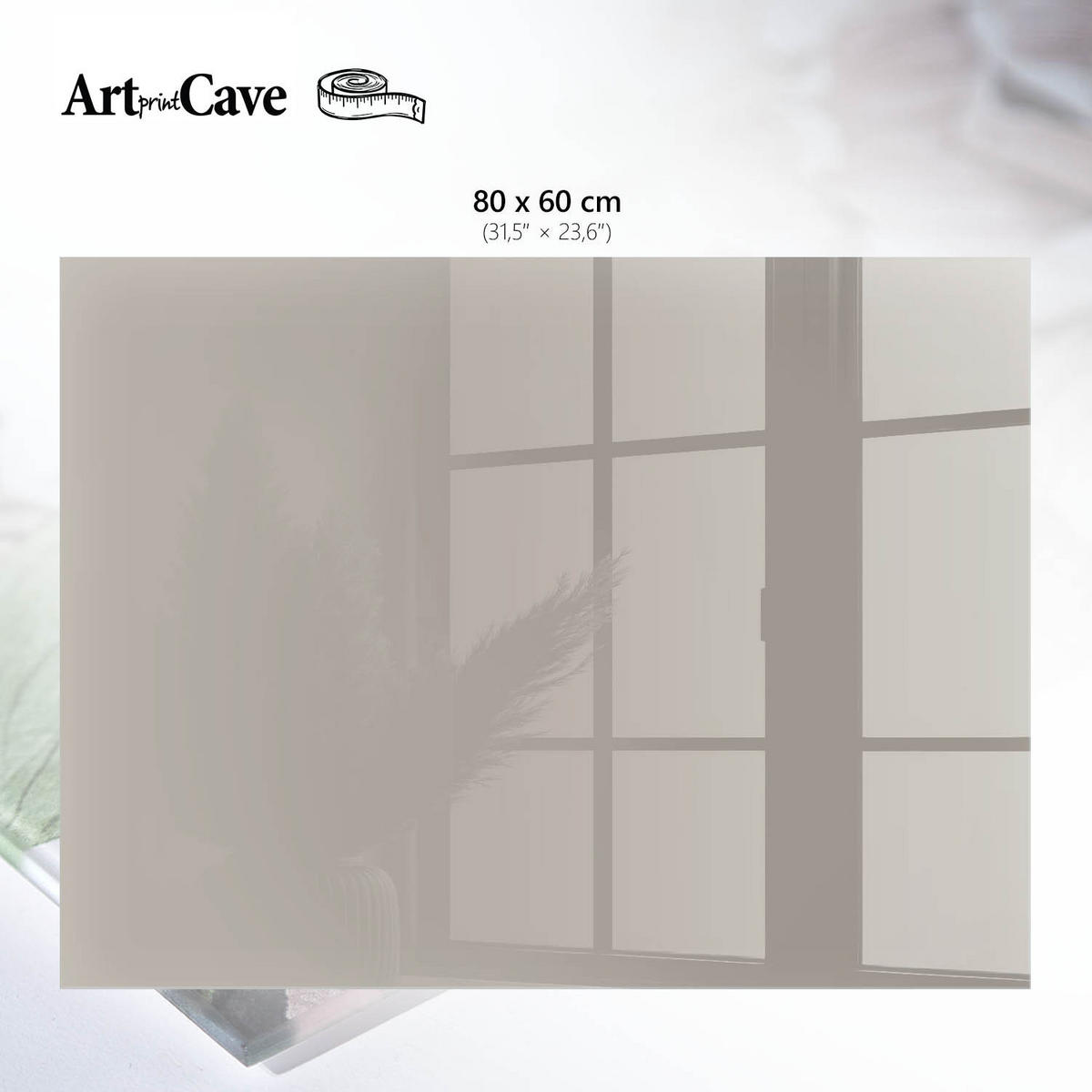 GLASPLATTE 80x60 cm – Warmes Grau - Bordeaux, Glas (0.4/80/60cm) - ArtPrintCave