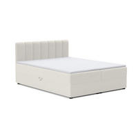 BOXBETT VANESSA 200/200 in Boucle Ecru H4 - Ecru, Holz/Holzwerkstoff (200/200cm) - Deine Möbel 24