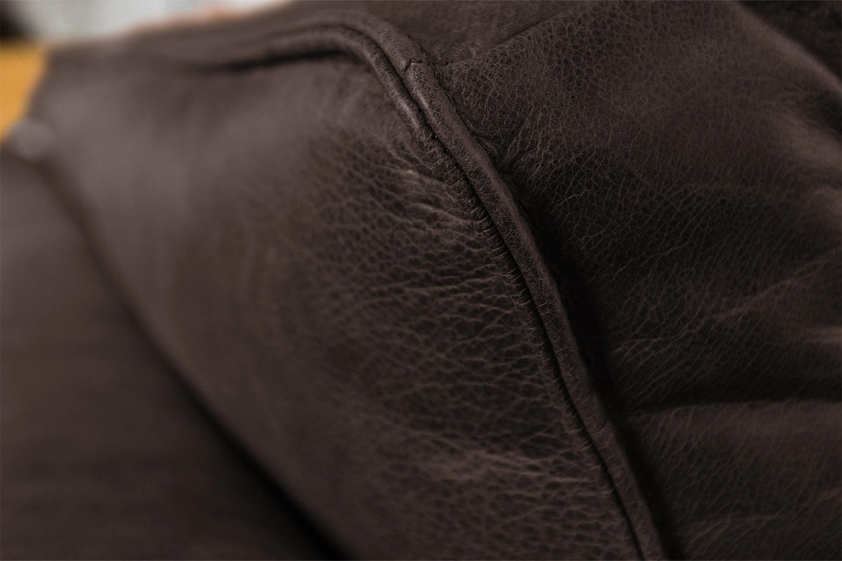 ECKSOFA BLOOM Dunkelbraun Leder - Dunkelbraun/Schwarz, Leder (276/177cm) - KAWOLA