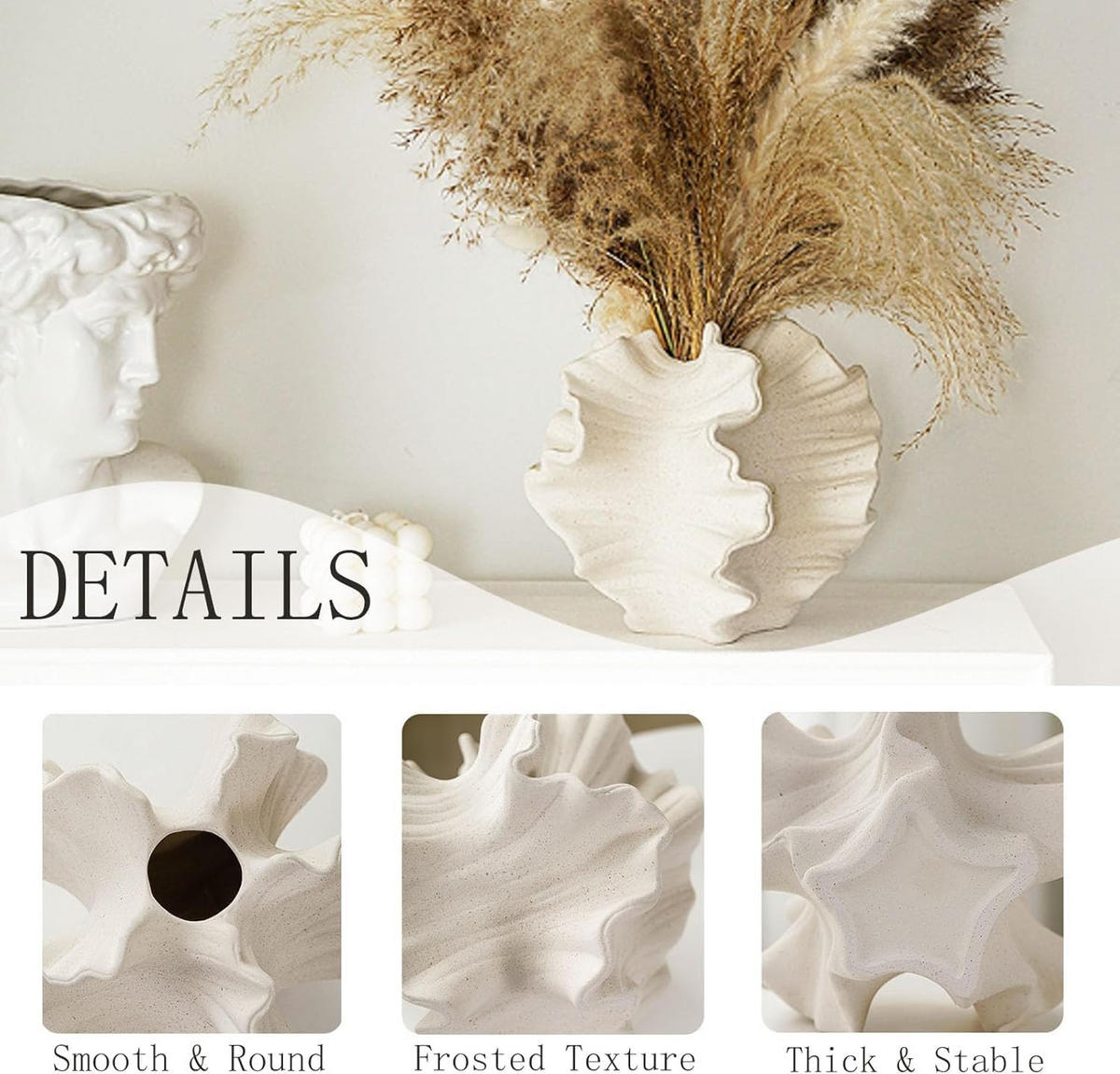 VASE 20 x 20 x 17 cm Keramik - Beige, Keramik (17cm) - LIBRATON