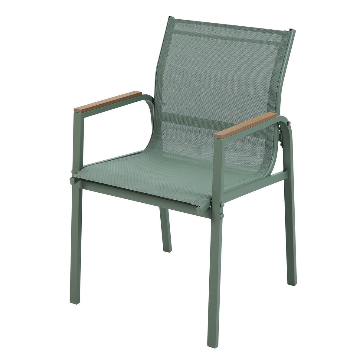 GARTENSTUHL - 2er-Set - Stahl / Olefin - Grün, Textil/Metall (57/91/64cm) - home24