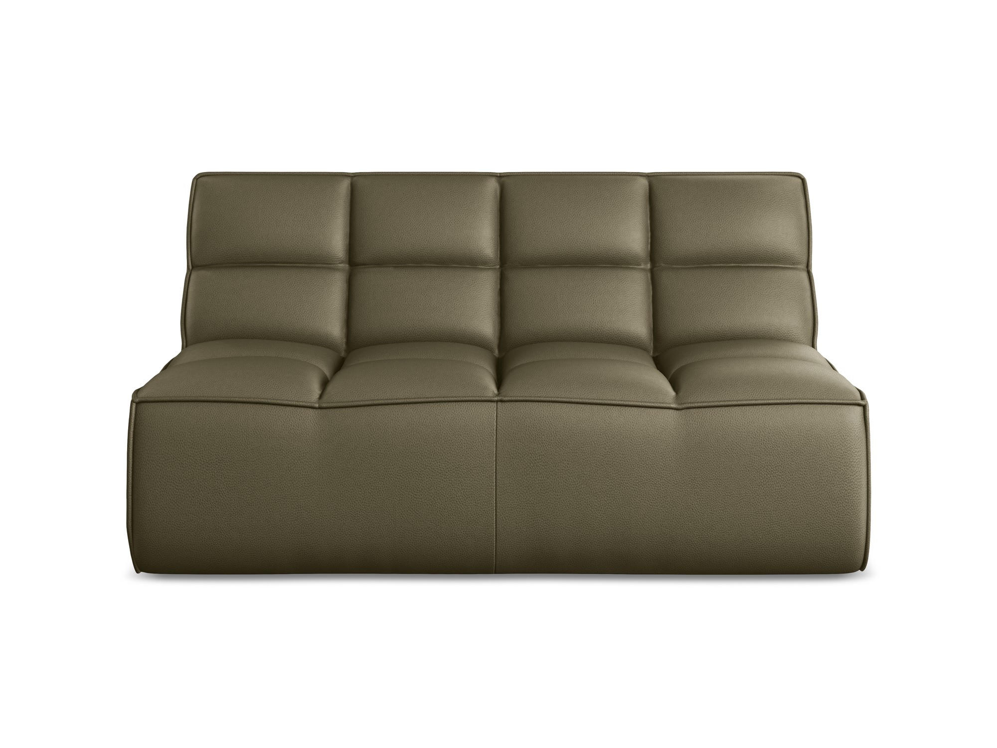 2-SITZER-SOFA Kunstleder Grün - Schwarz/Olivgrün, Leder/Kunststoff (160/75/93cm) - Makamii