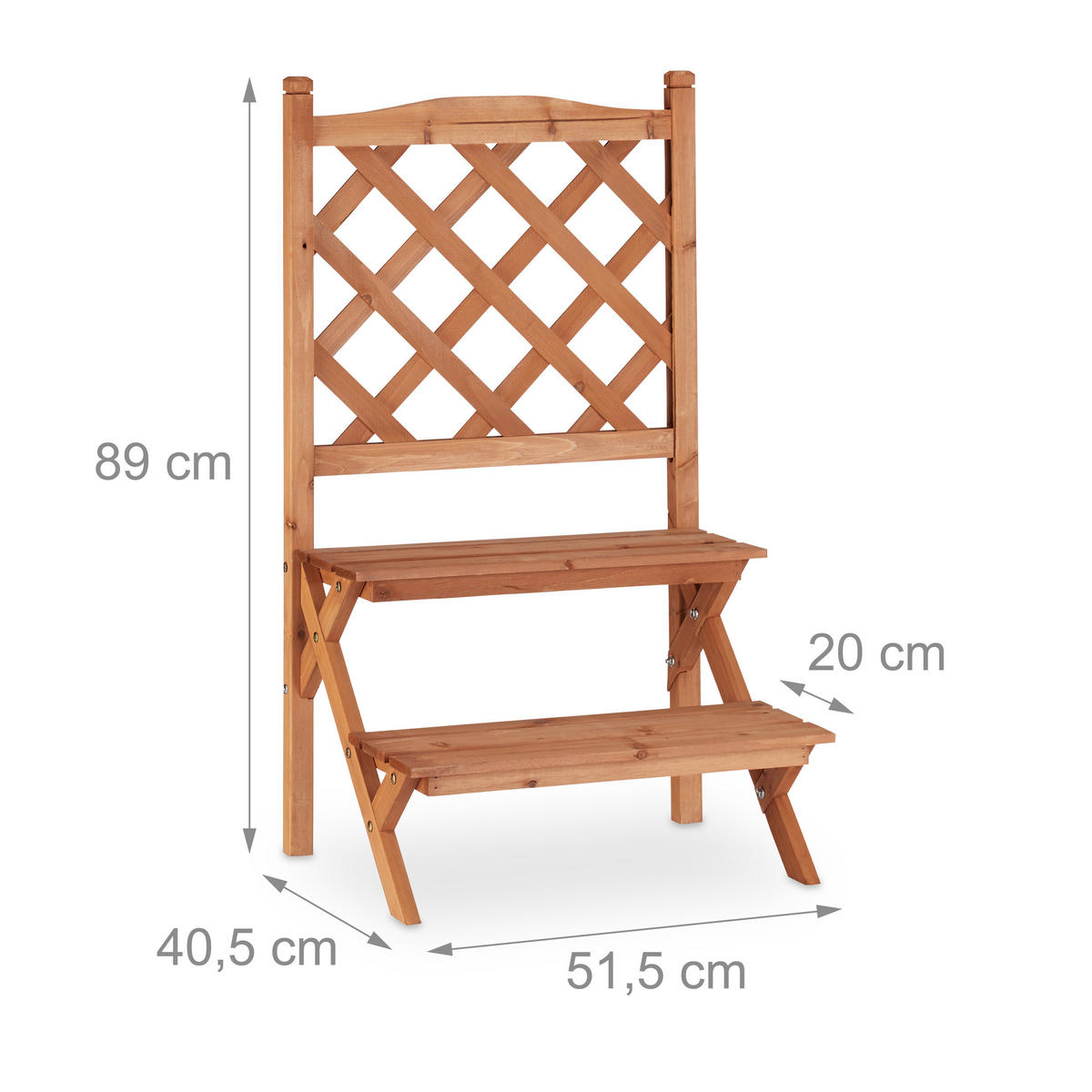 BLUMENTREPPE - Hellbraun, Holz (51.5/89/40.5cm) - Relaxdays