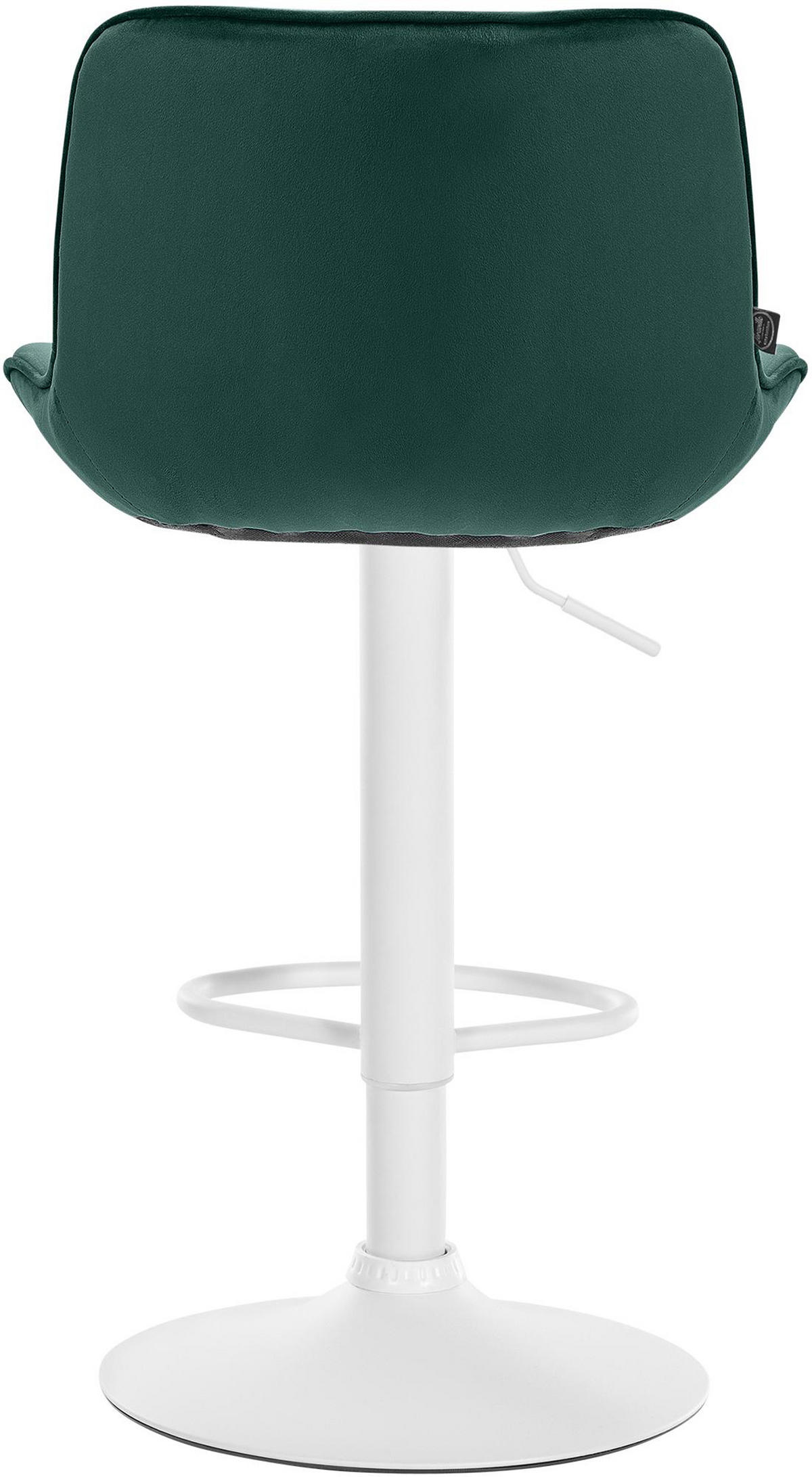 BARHOCKER Vulcano Samt weiß grün - Weiß/Grün, Textil/Metall (49/106/51cm) - TPFLiving