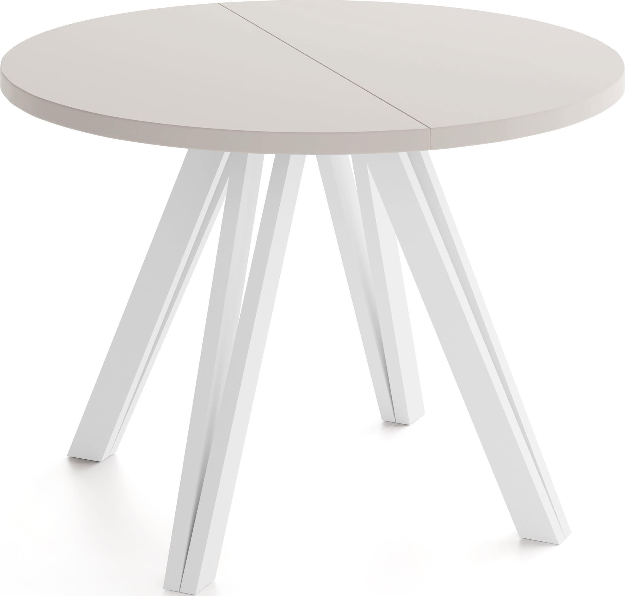 ESSTISCH Ravero runder ausziehbarer, Kaschmir 100-180/100/77 cm - Kaschmir/Beige, Holz/Holzwerkstoff (100/180/76.5cm) - WFL GROUP
