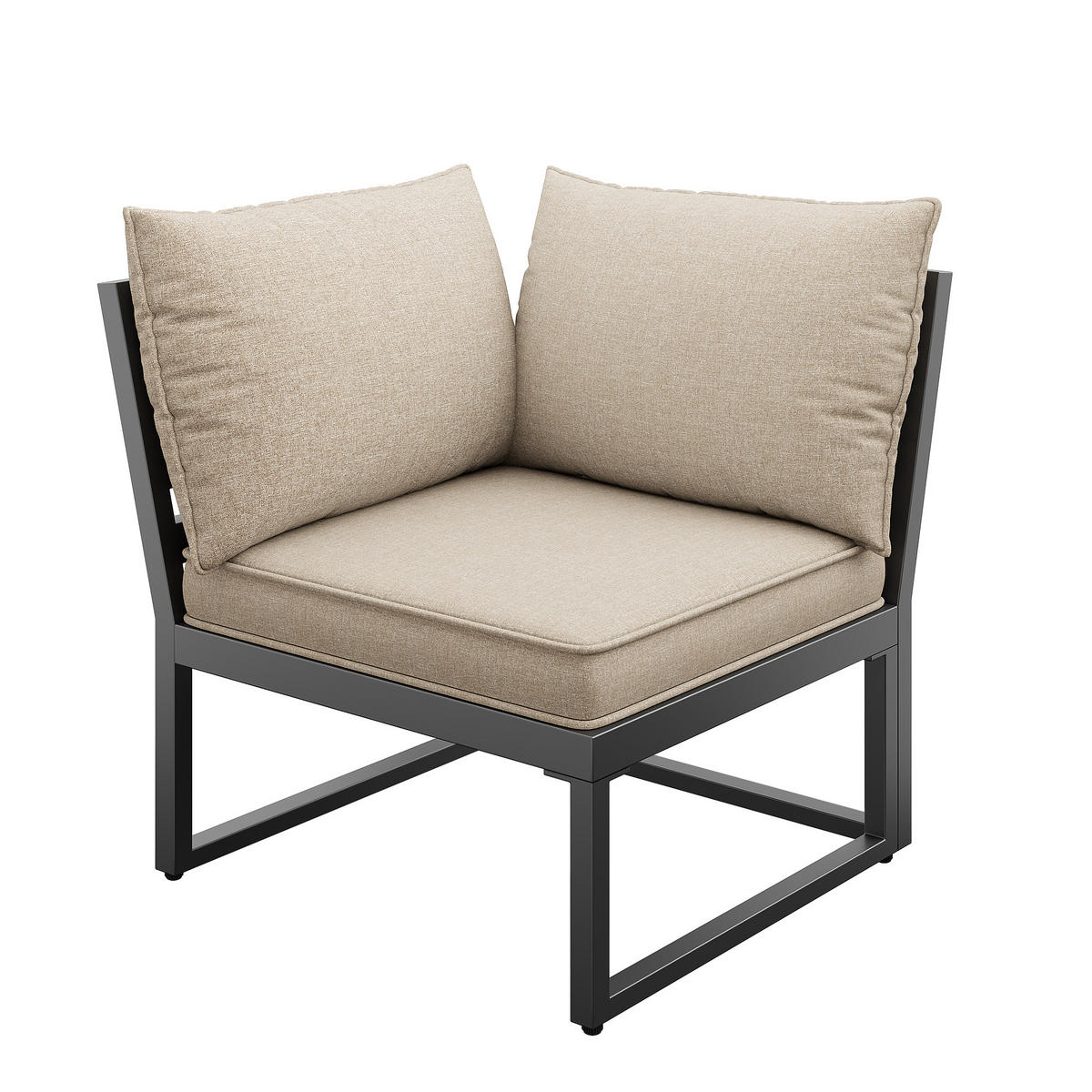 GARTENSETS aus Eisen Beige mit modularer Sitzgruppe im X-Design - Beige, Metall - Modfu