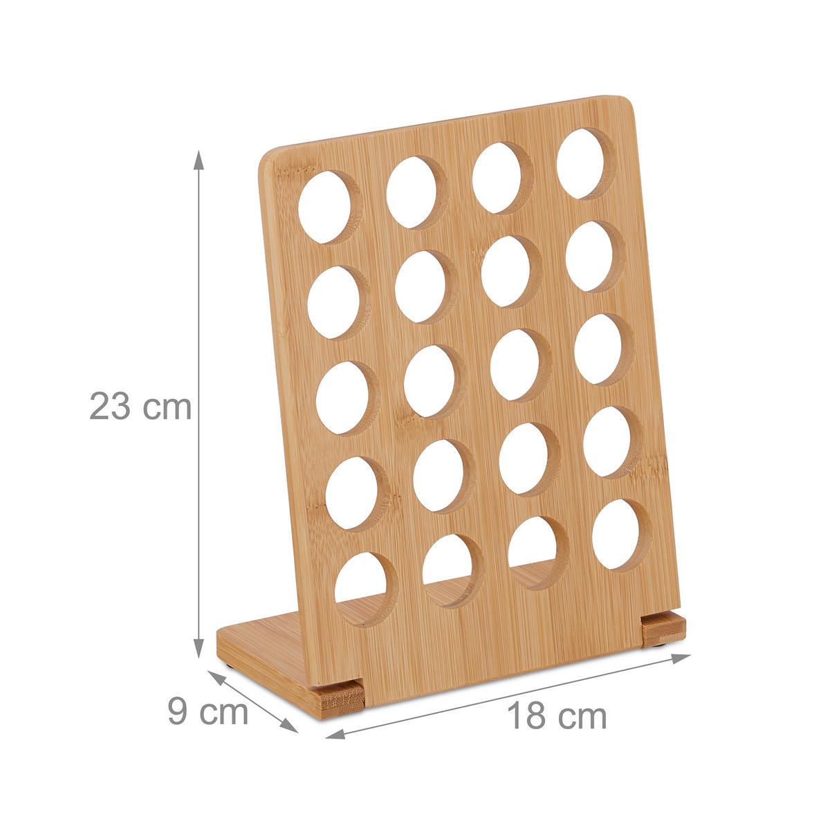 DRŽÁK kapslí - světle hnědá, dřevo (18/23/9cm) - Relaxdays