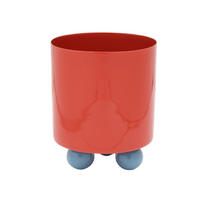 BLUMENTOPF Double Funky Rot 16/16/20 cm - Rot, Metall (20cm) - Present Time