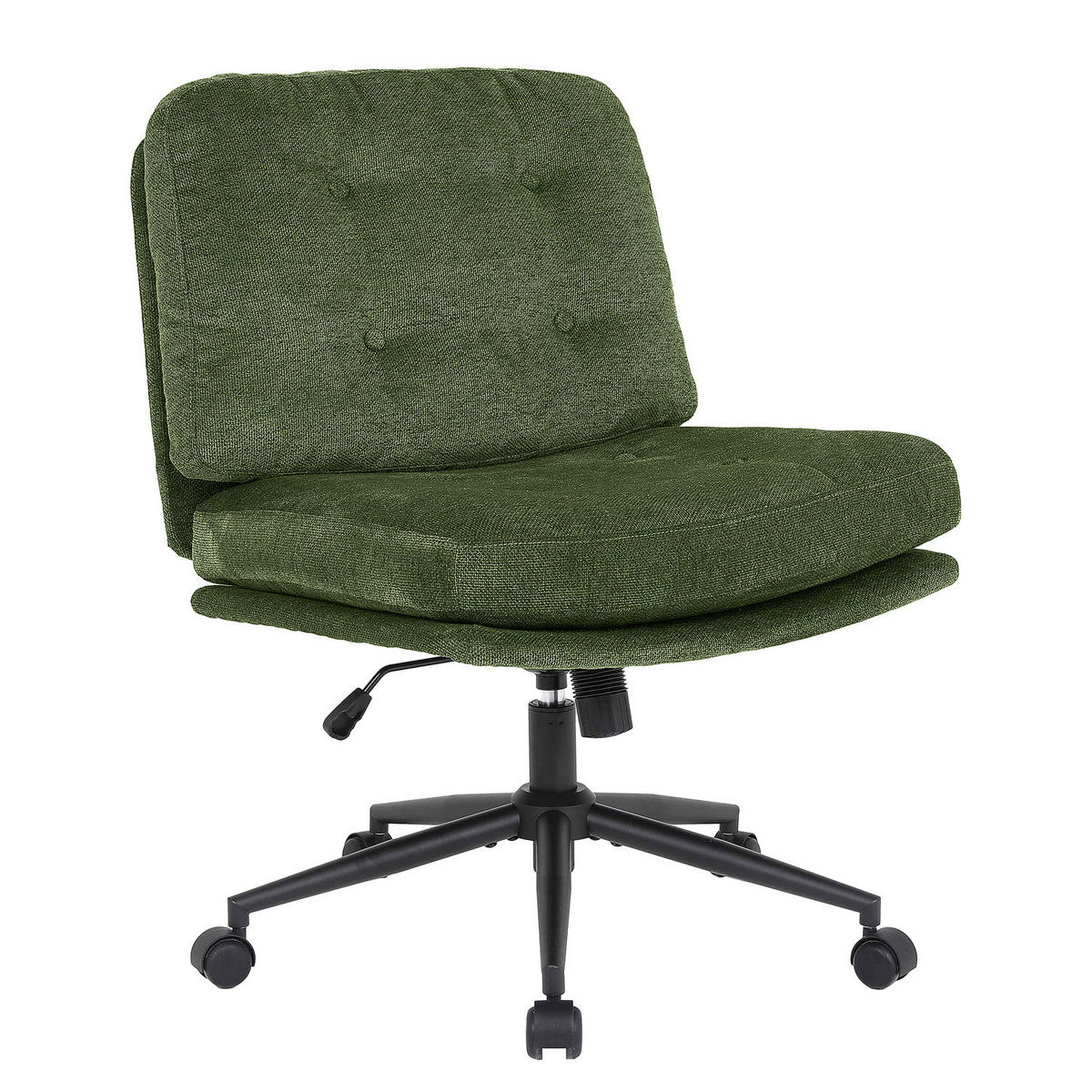 BÜRODREHSTUHL - Webstoff / Eisen / Nylon - Schwarz/Grün, Textil/Metall (71/90/76cm) - home24