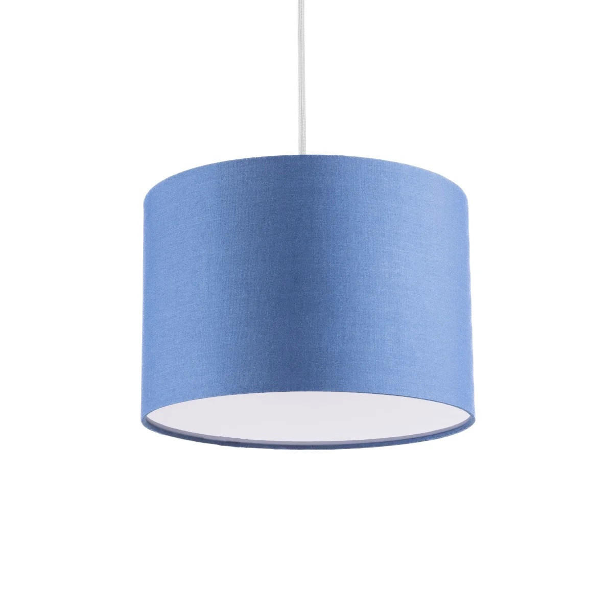 DECKENLAMPENHAUBE LUCIA Marineblauer Stoff mit mattiertem Diffusor - Dunkelblau, Textil (30/30/20cm) - CGC Europe