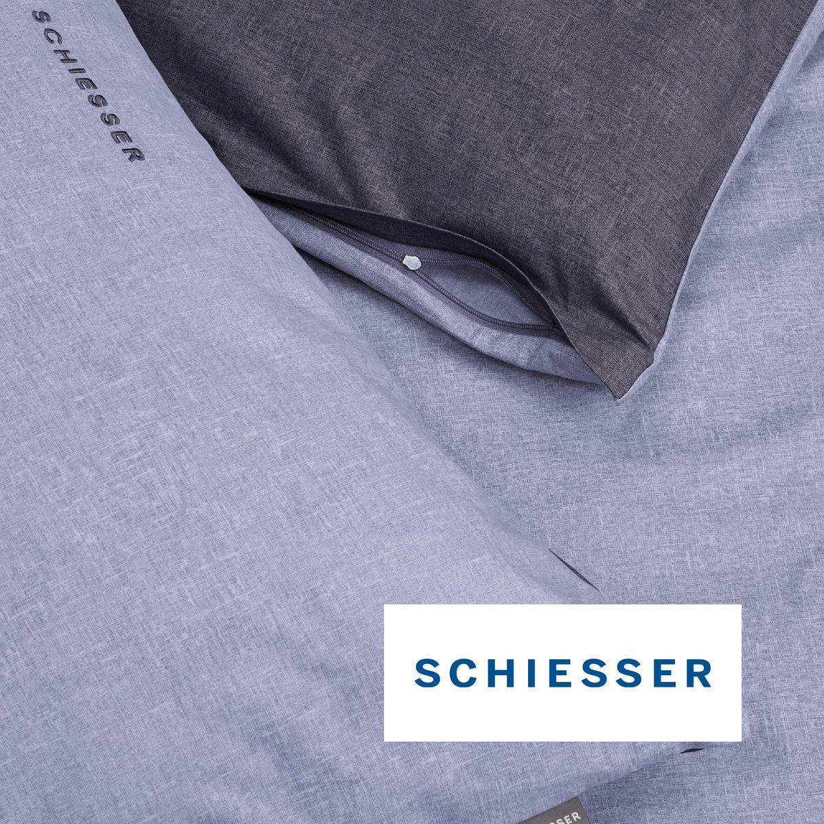 BETTWÄSCHESET Doubleface Renforcé 2-teilig 135x200 cm Blau - Blau, Textil (135/200cm) - SCHIESSER