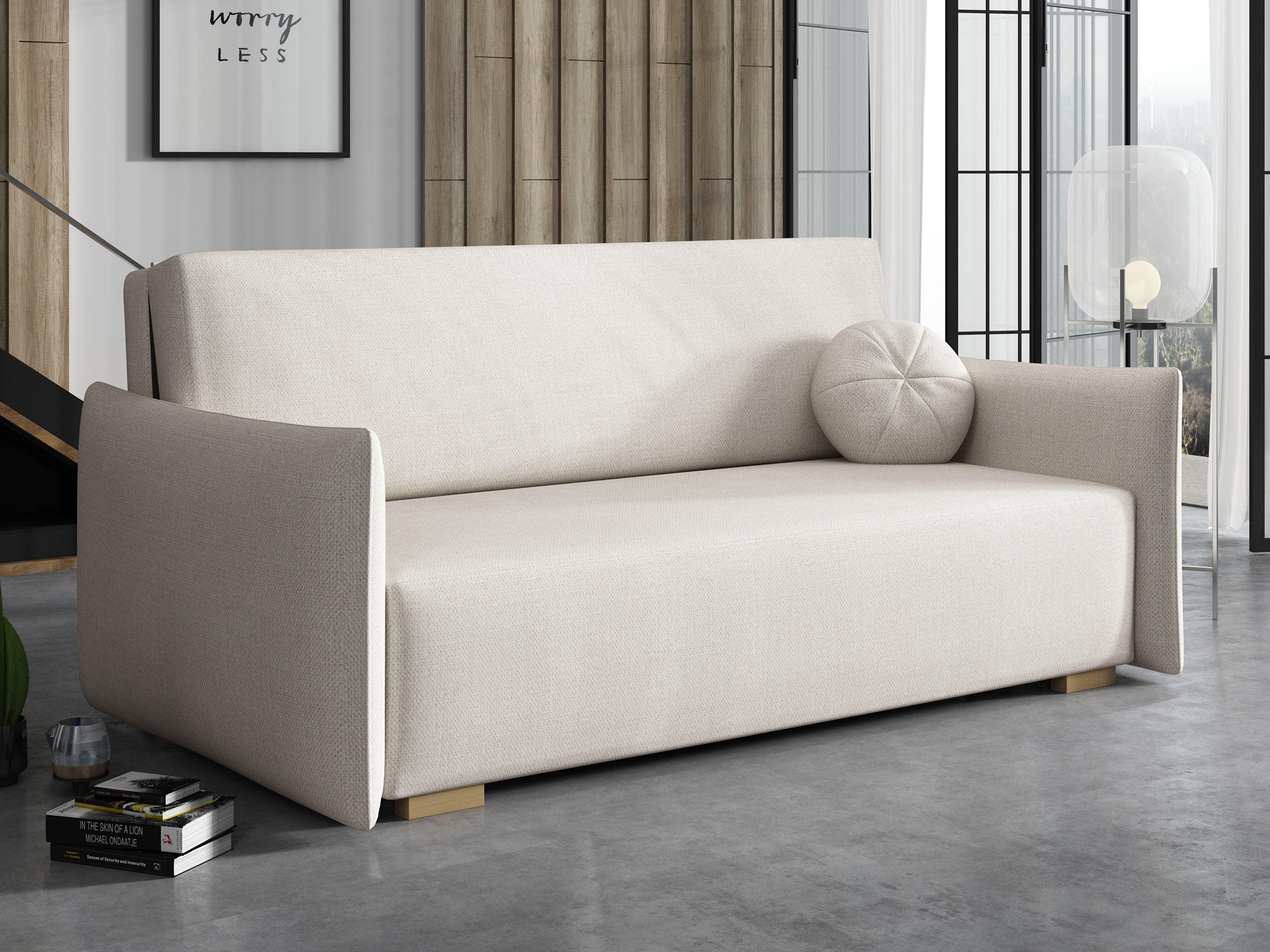 SCHLAFSOFA Viva Glov IV - Creme/Naturfarben, Holz/Textil (174/85/98cm) - MIRJAN24