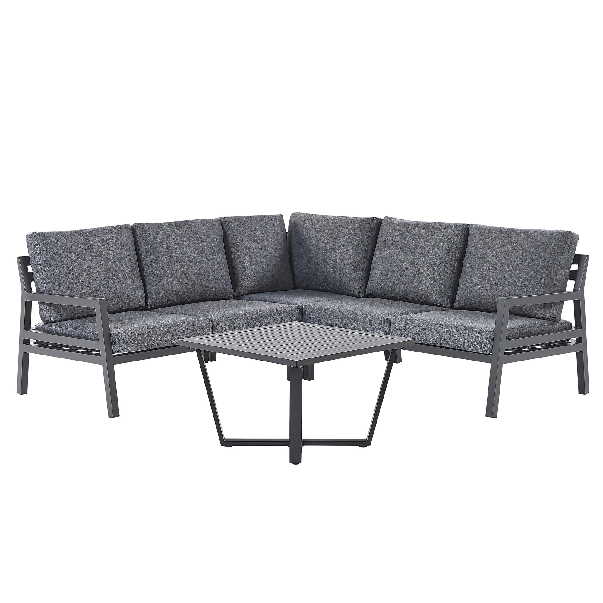 LOUNGE-SET schwarz Vizzini - Schwarz, Metall - Beliani