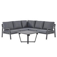 LOUNGE-SET schwarz Vizzini - Schwarz, Metall - Beliani