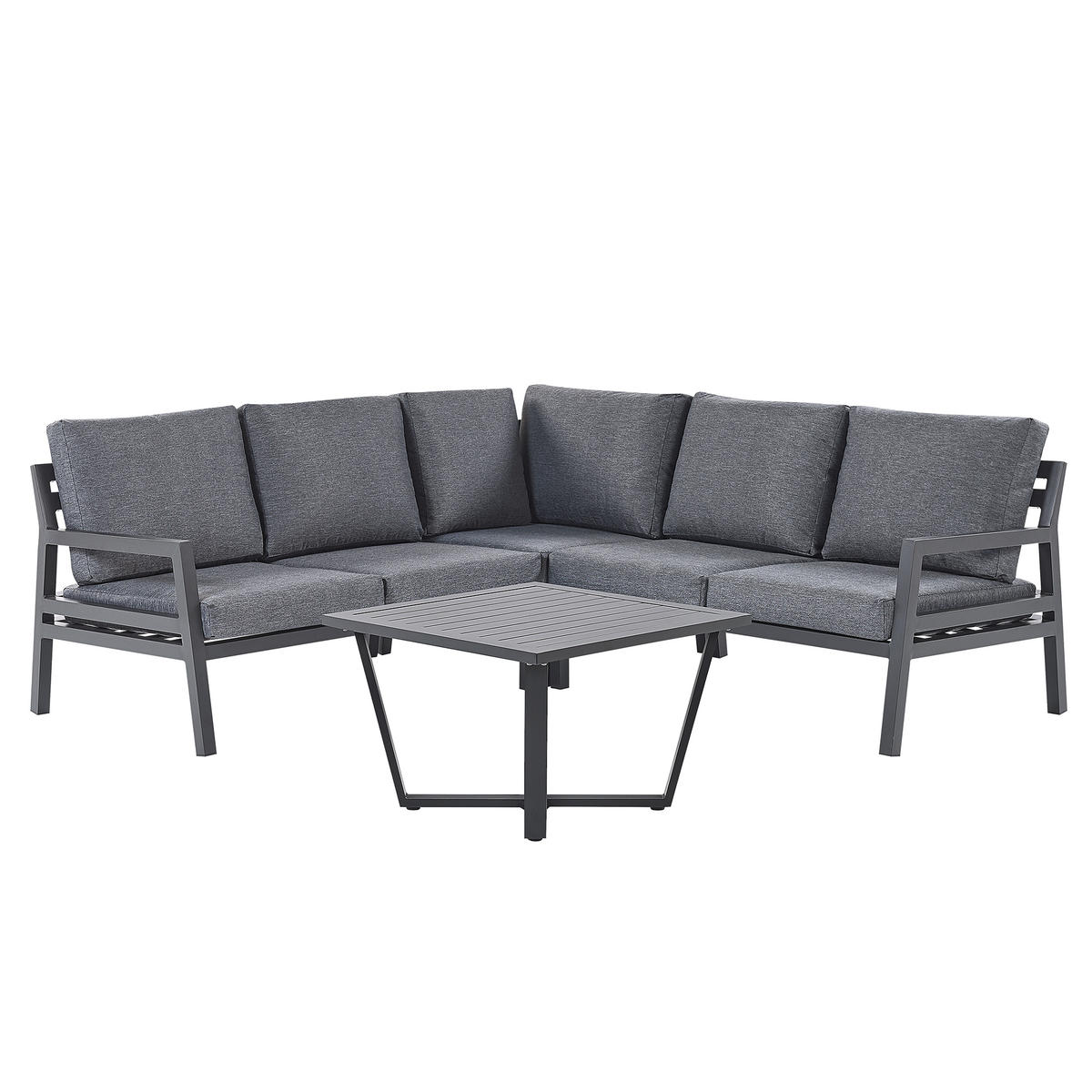 LOUNGE-SET schwarz Vizzini - Schwarz, Metall - Beliani