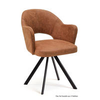 ARMLEHNSTUHL drehbar (4er-Set) Devon 59x87x61 Schwarz/Cognac - Cognac/Schwarz, Kunststoff (61/87/59cm) - 58aufmkessel