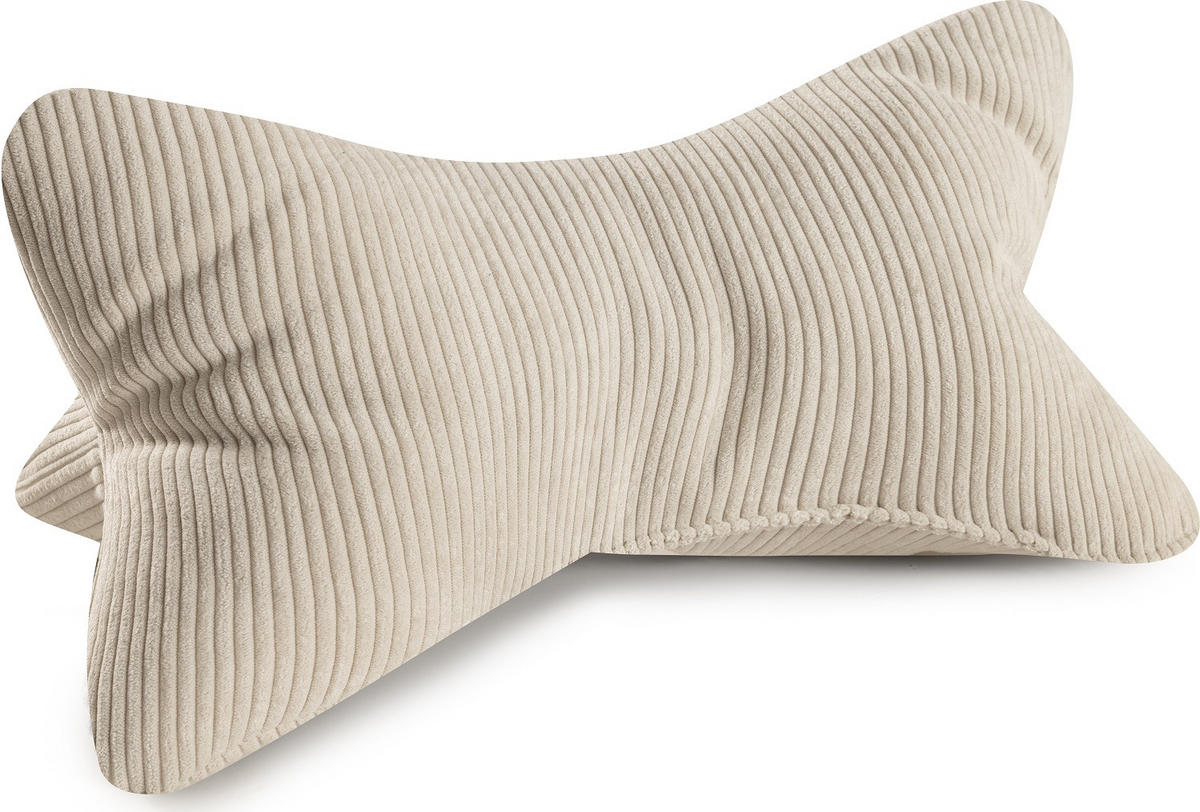 KISSEN Leseknochen Selma 3er Set - Beige/Gelb, Textil (22/42cm) - Bonvionn
