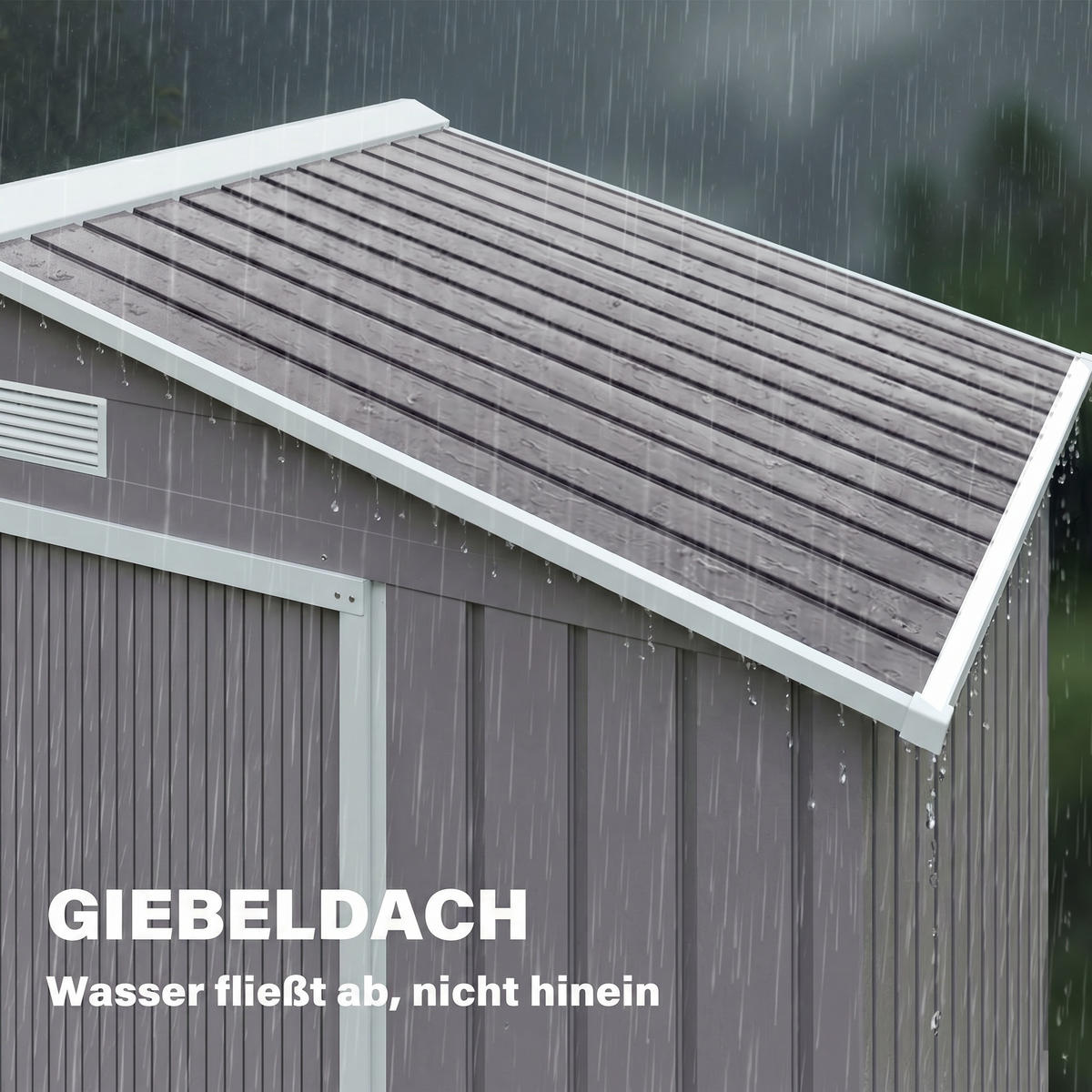 GERÄTESCHUPPEN DE-08081 mit Schiebetüren, 213x130x185 cm Grau - Grau, Metall (213/185/130cm) - ComfortXL