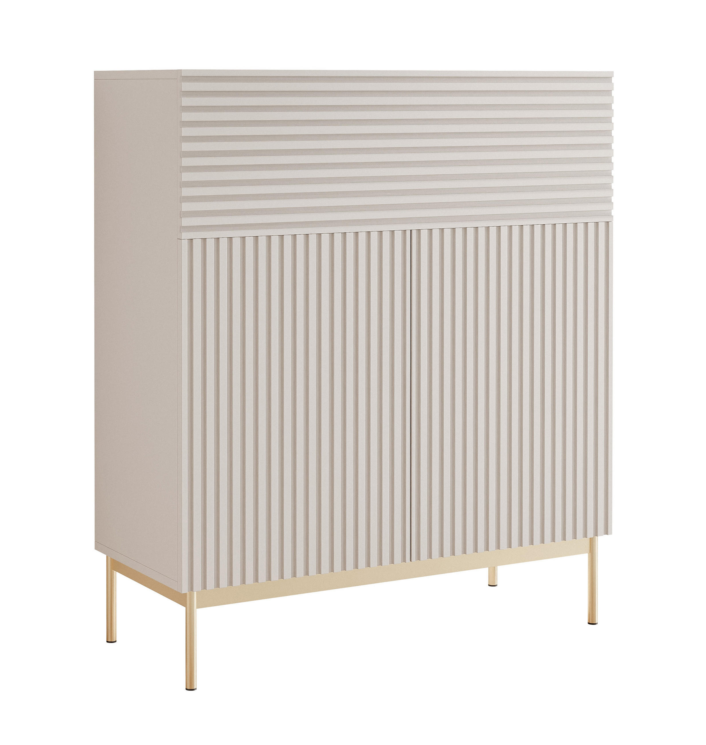 HIGHBOARD Linearis Kaschmirgrau 92 cm - Taupe/Goldfarben, Holzwerkstoff/Metall (91.9/105.4/35cm) - Selsey