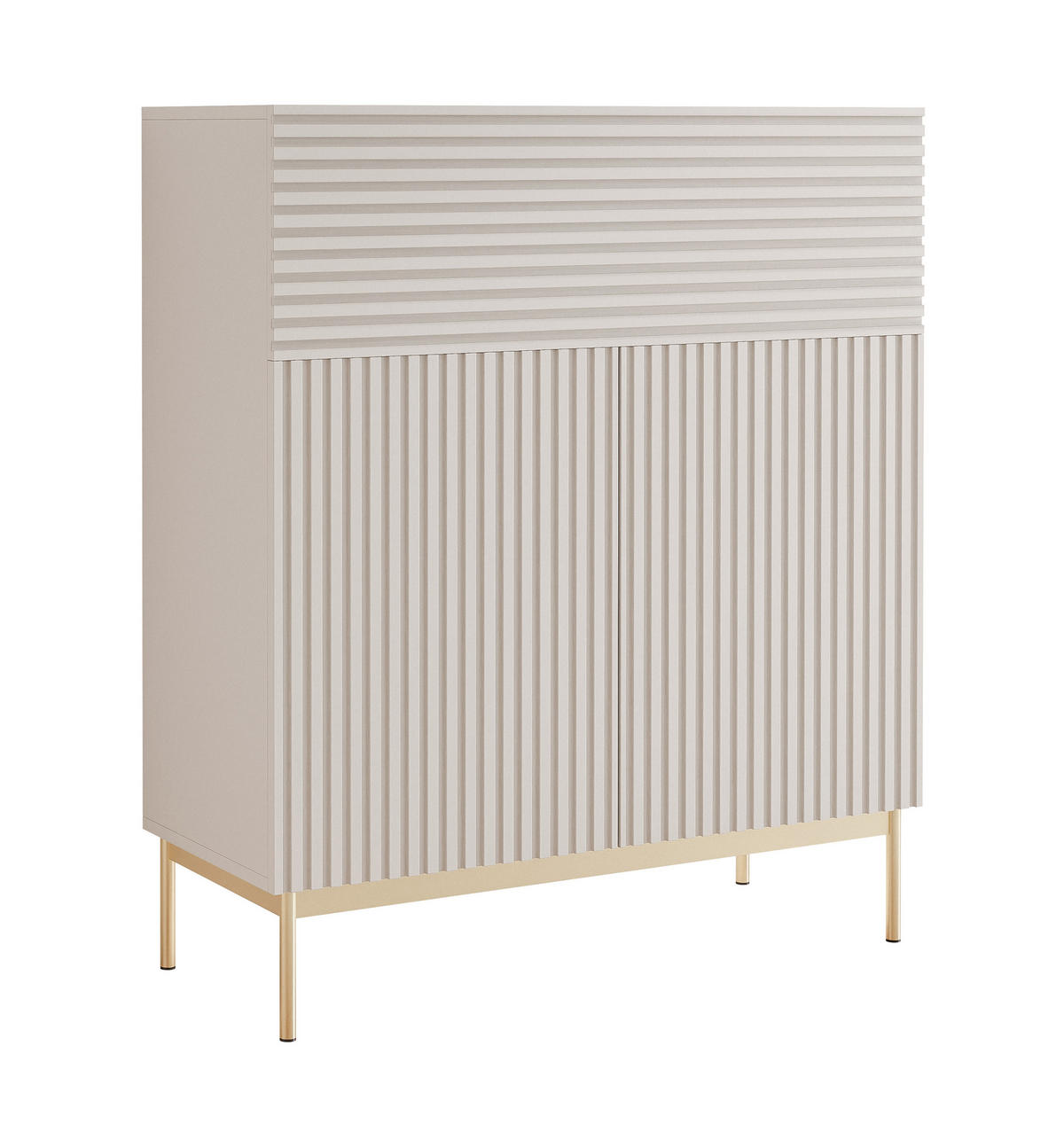 HIGHBOARD Linearis Kaschmirgrau 92 cm - Taupe/Goldfarben, Holzwerkstoff/Metall (91.9/105.4/35cm) - Selsey