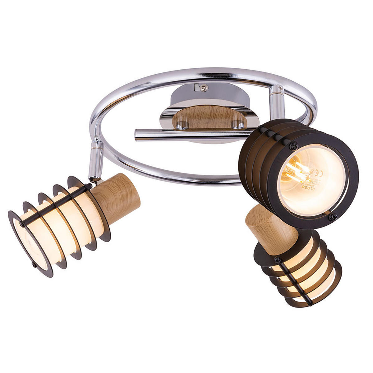 LED DECKENLEUCHTE VICI Silber Metall Glas - Silberfarben, Holz (25/25/14.5cm)