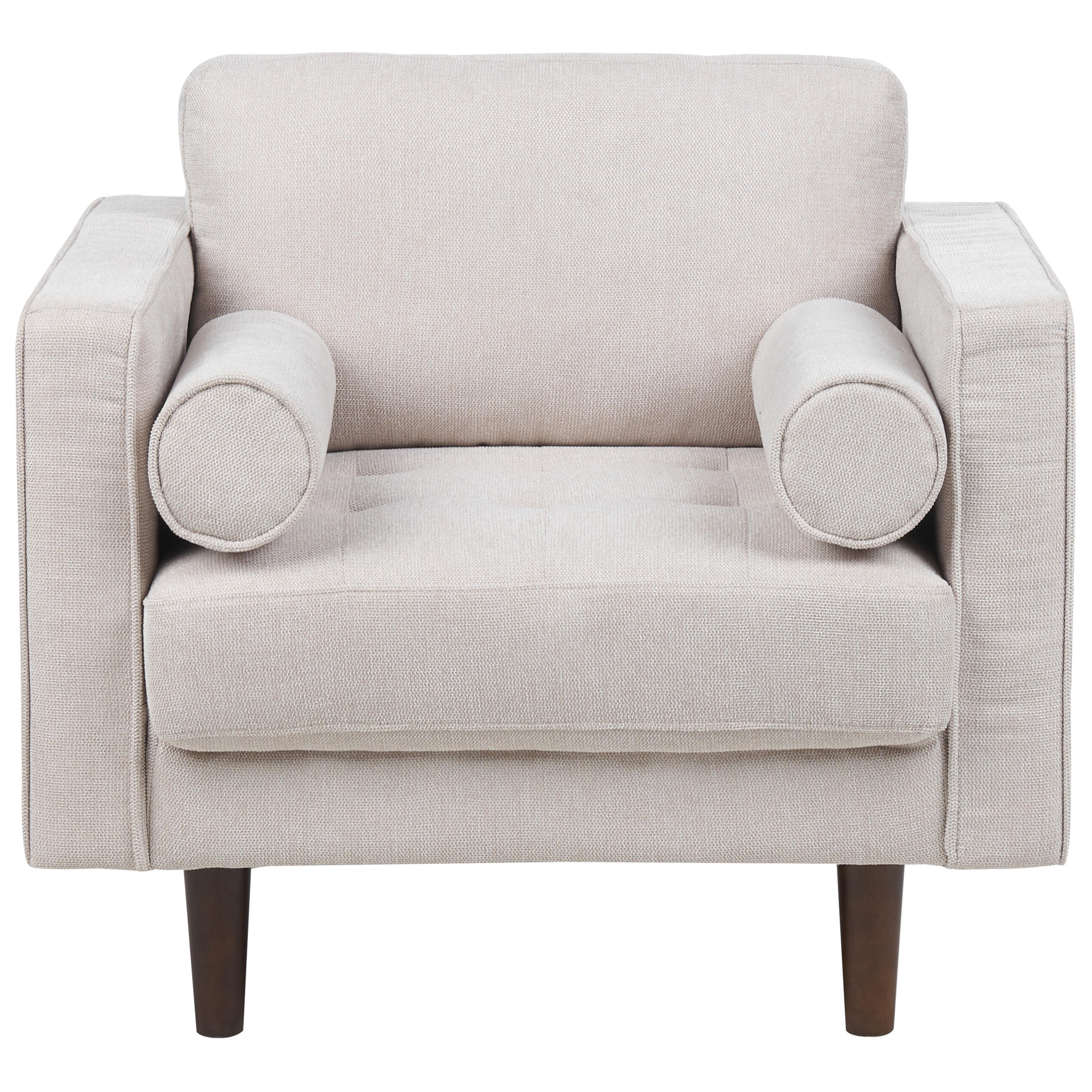 SESSEL hellbeige Nurmo - Dunkelbraun/Beige, Textil (86/78/74cm) - Beliani