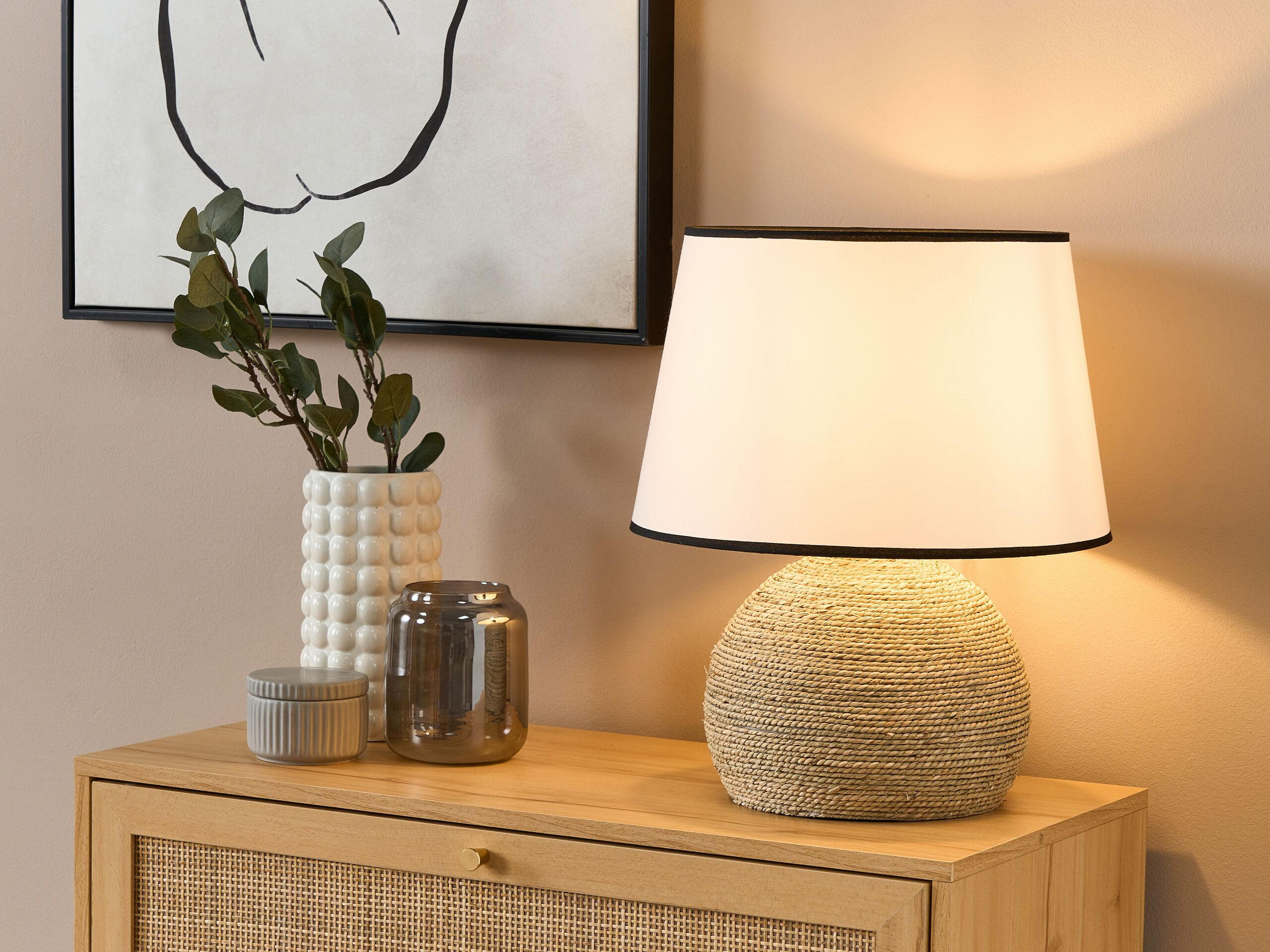 TISCHLAMPE Growee 38/38/46 cm - Hellbraun, Naturmaterialien (38/38/46cm) - Beliani