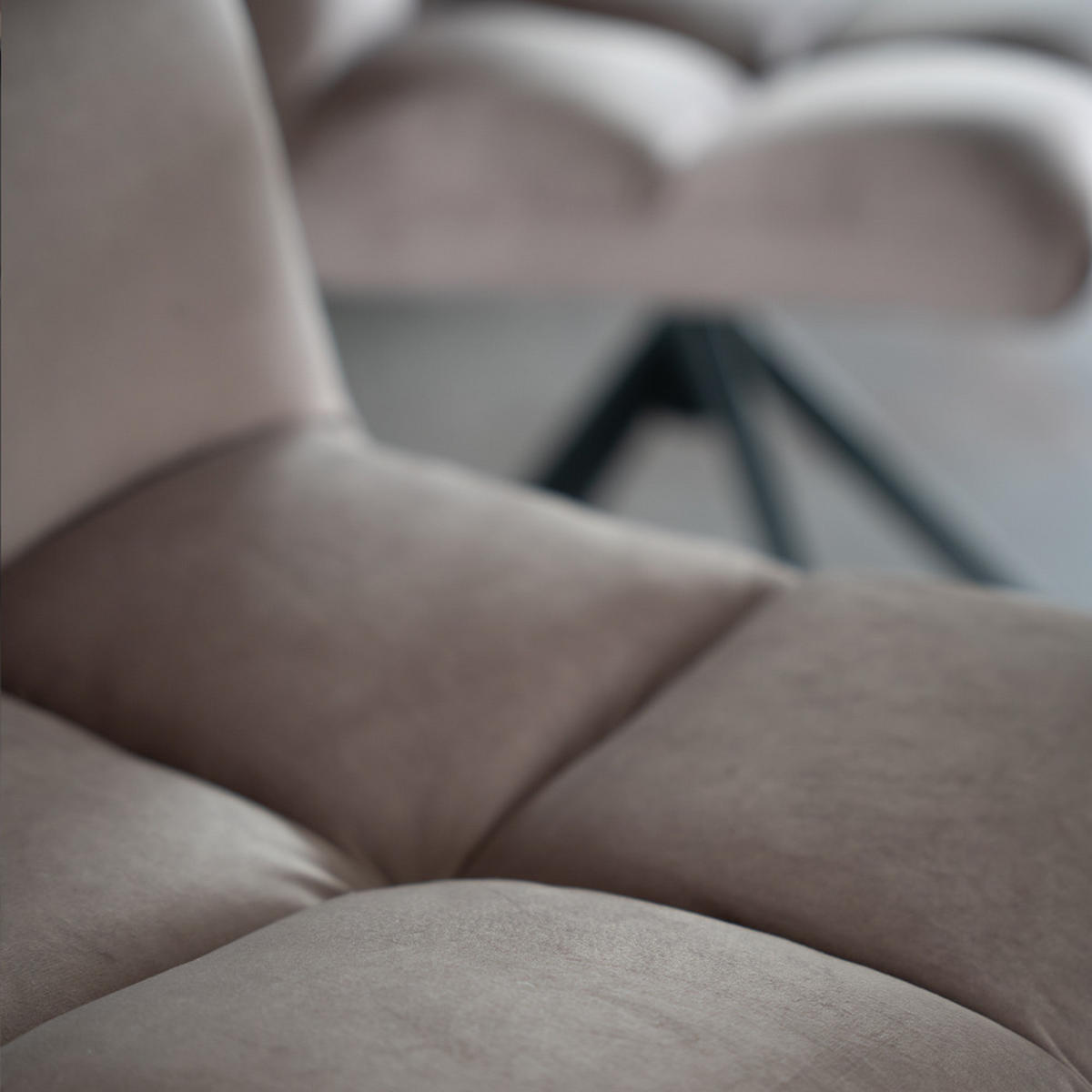 ESSZIMMERSTUHL NODA - Farbe: Hellbraun, Menge: 4 - Hellbraun, Textil/Metall (61/84/47cm) - Home Deluxe