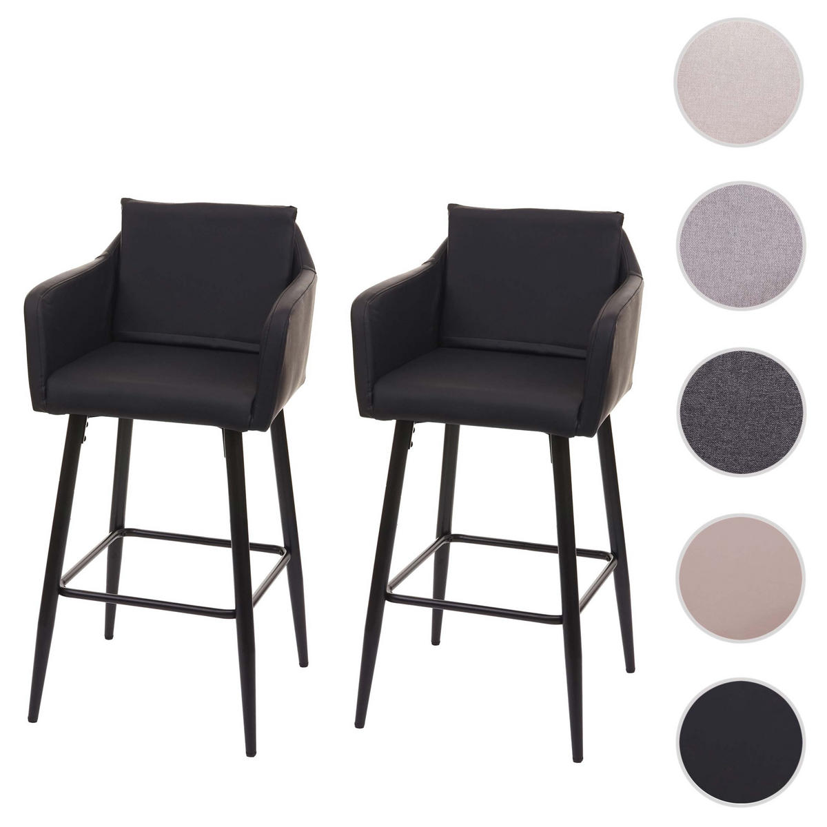 BARHOCKER Schwarz 2er-Set - Schwarz, Textil (54/105/53cm) - MCW
