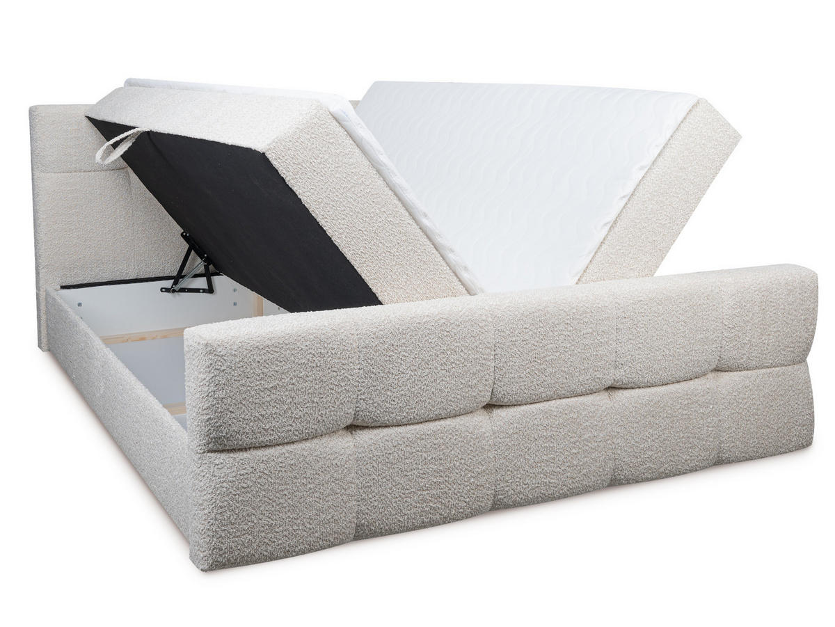 BOXBETT Modena 1 hellbeige 180/200 cm - Beige, Textil (180/200cm) - wonello
