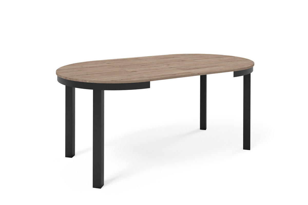 ESSTISCH BERNARDIN - Dunkelbraun/Schwarz, Holzwerkstoff/Metall (100/100/76cm) - Meblini