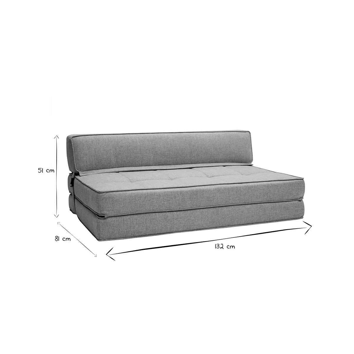 2-SITZER Schlafsessel Hellgrauer Stoff KATY - Hellgrau, Textil (81/51/132cm) - Miliboo