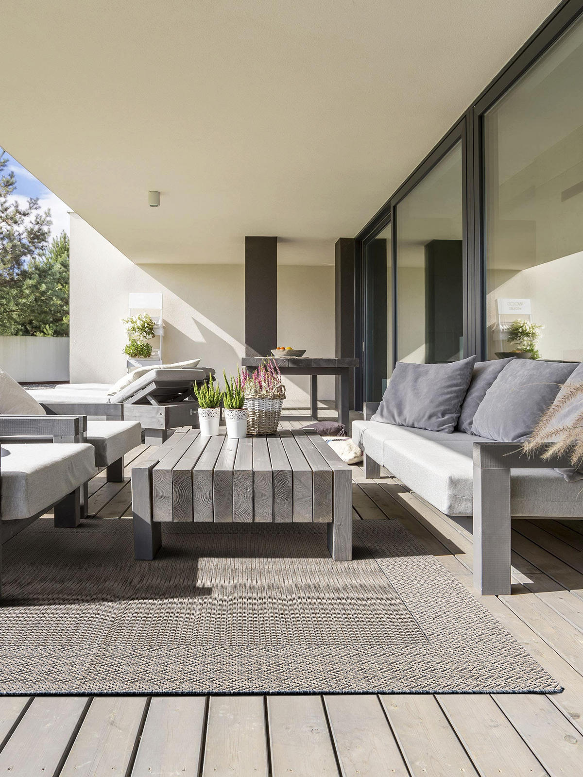 OUTDOORTEPPICH River Beige/Blau 100x150 cm - Beige, Textil (100/150cm) - benuta Nest