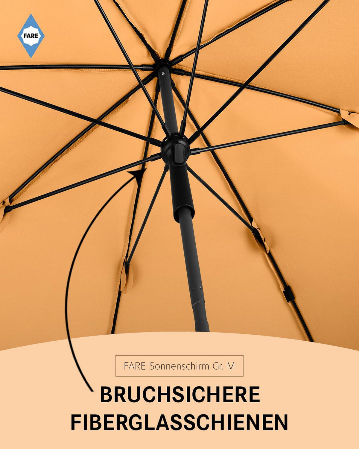 SONNENSCHIRM 180/180/127 cm - Orange, Kunststoff (180/180cm) - FARE