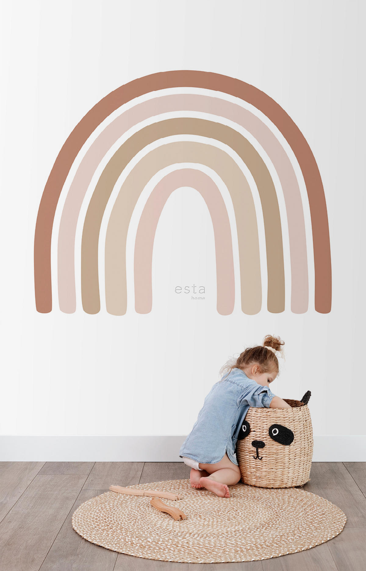 FOTOTAPETE Regenbogen 150 x 279 cm - Terracotta, Papier (150/279cm) - ESTAhome