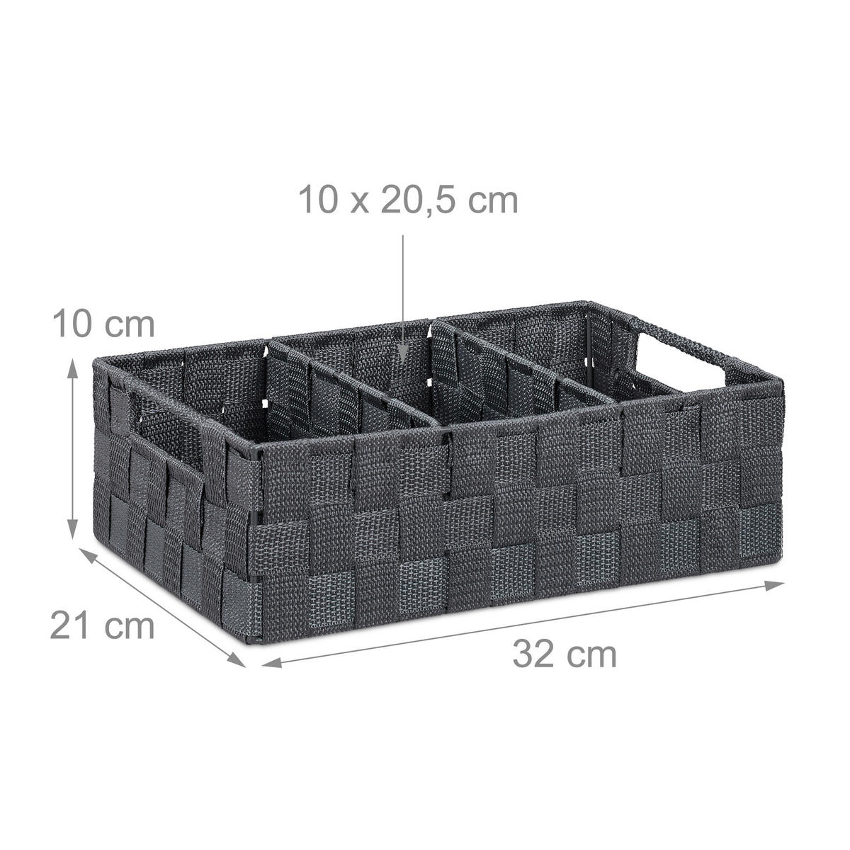 ÚLOŽNÝ kôš - sivá, kov/plast (32/10/21cm) - Relaxdays