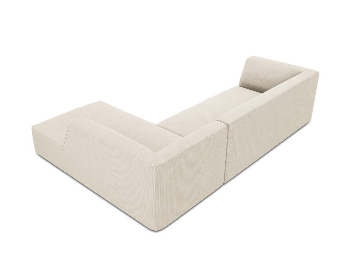 ECKSOFA rechts Ruby aus Cord leichtes beige 4 Sitzplätze - Creme, Textil (180/273cm) - Micadoni