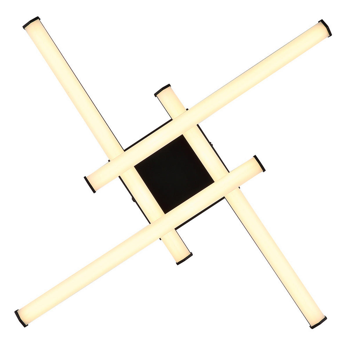 DECKENLEUCHTE, LED, schwarz, opal, schwenkbar - Schwarz, Metall (50/50/8.8cm) - Globo Lighting