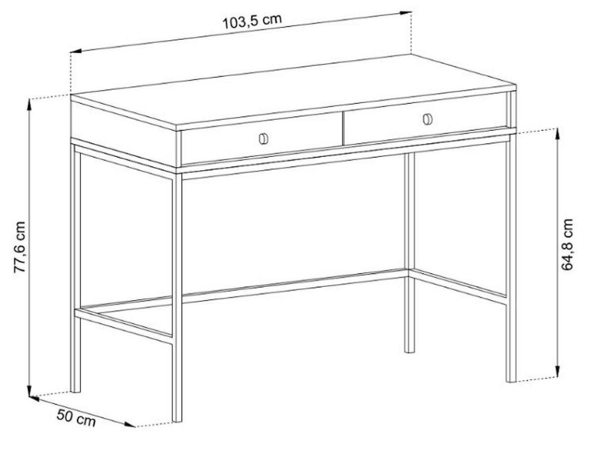 KONSOLENTISCH Dunkelblau MONAKO Mit Schubladen Goldener Rahmen - Blau, Holzwerkstoff (1/50/77.6cm) - Sepro Meble