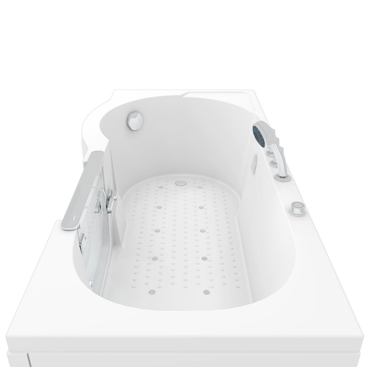 SITZBADEWANNE Senioren Wanne Sitzwanne mit Tür S12-TH-AIR-R 85x170 cm - Weiß, Glas/Kunststoff (170/60/85cm) - AcquaVapore by Sandra Jentho