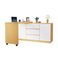 SCHREIBTISCH in Weiß und Eichefarben mit drehbarer Tischplatte und Rollen für Arbeitszimmer, B120/T50/H76,5 cm - Eichefarben/Weiß, Holzwerkstoff (50/120/72cm) - STILVORA