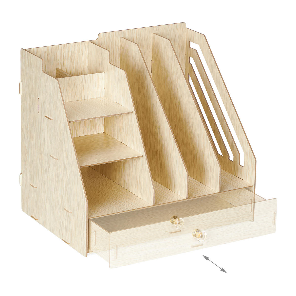 SCHREIBTISCH-ORGANIZER - Hellbraun, Holzwerkstoff (24/33/29.5cm) - Relaxdays